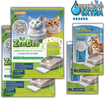 ZeoDeo mordenite zeolite pelletas for dual layer cat litter boxes 3.6 kg+10 extra