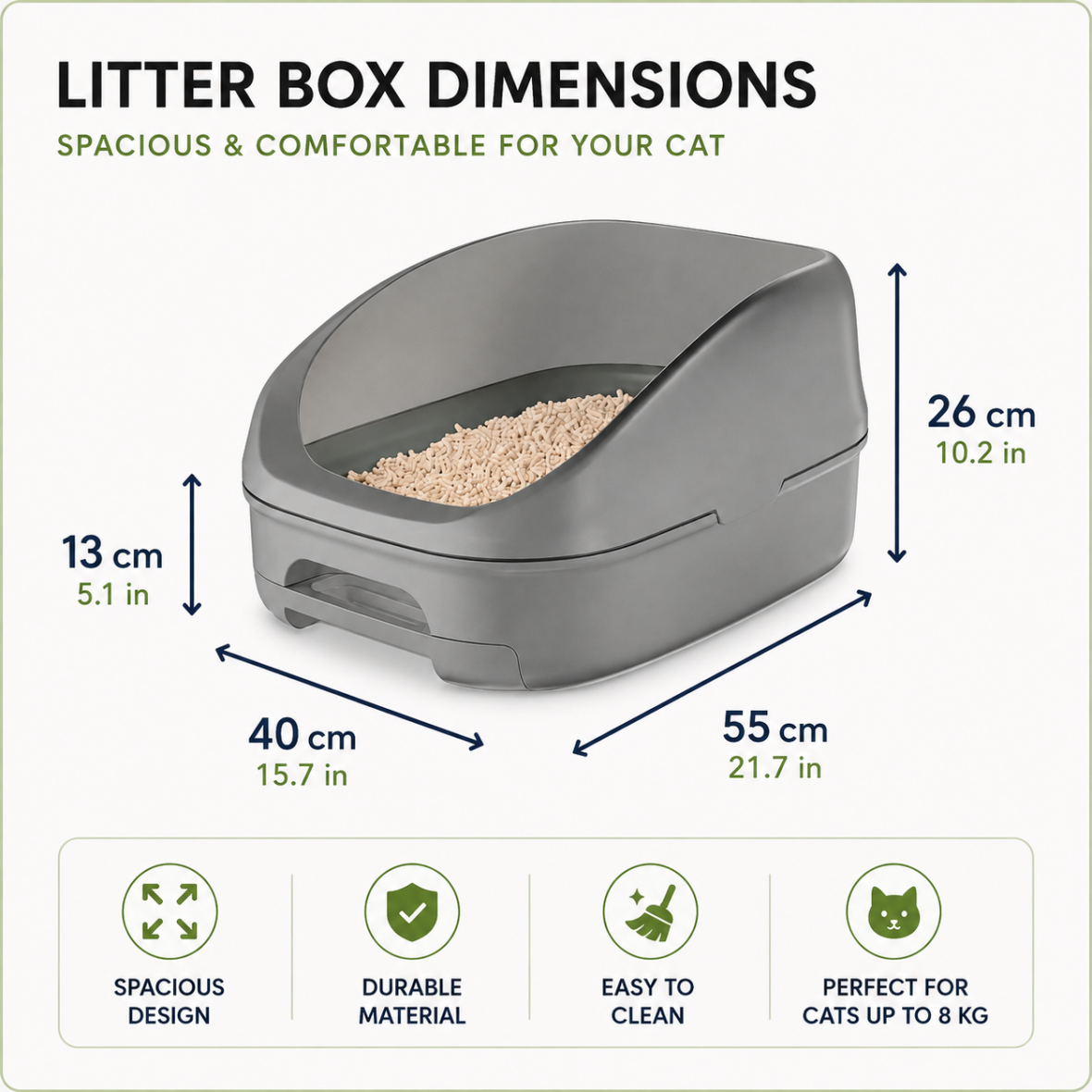 ZeoDeo classic cat litter system litter box dimentions